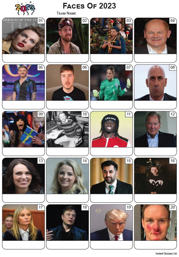 Faces of 2023 - Picture Quiz PR2464