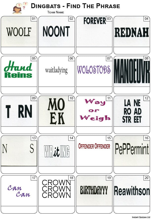 Dingbats Picture Quiz - PR2469