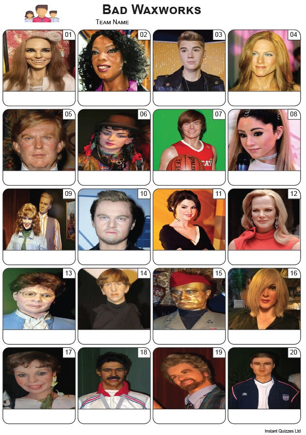 Bad Waxworks Picture Quiz - PR2470