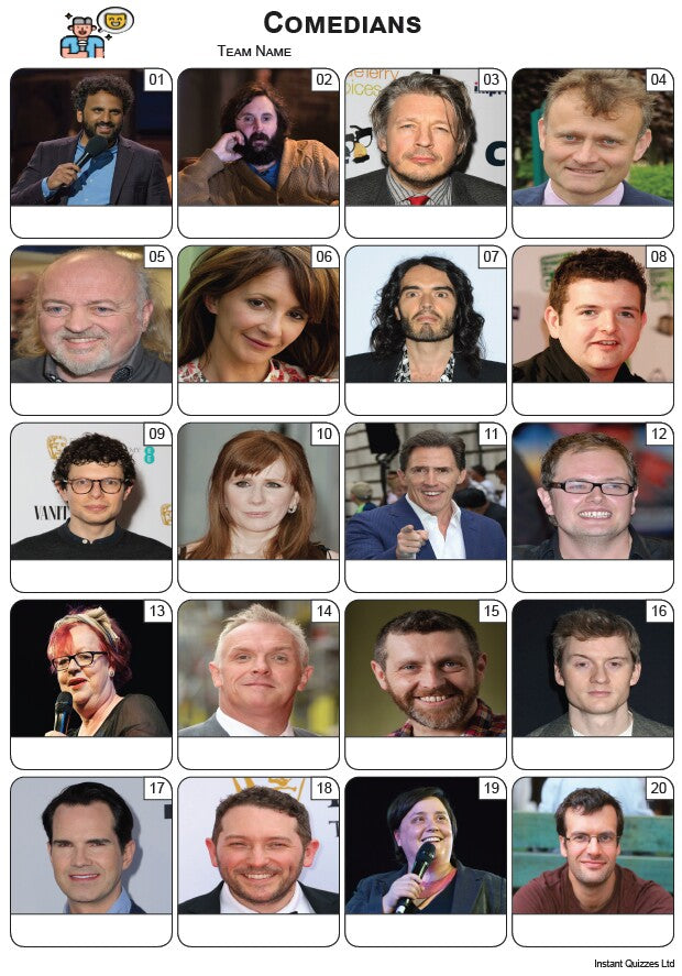 Comedians Picture Quiz - PR2482