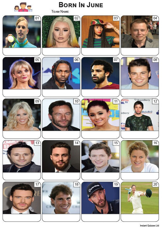 Born In June Picture Quiz - PR2483