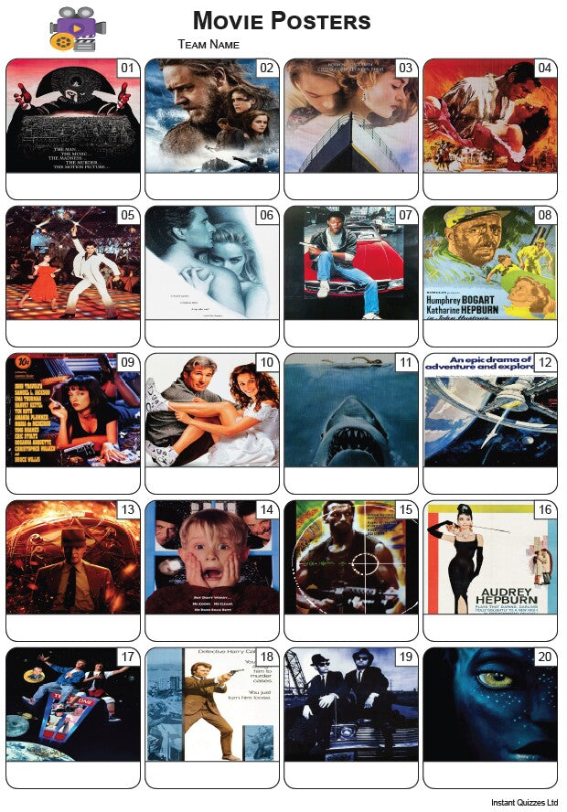 Movie Posters Picture Quiz - PR2484