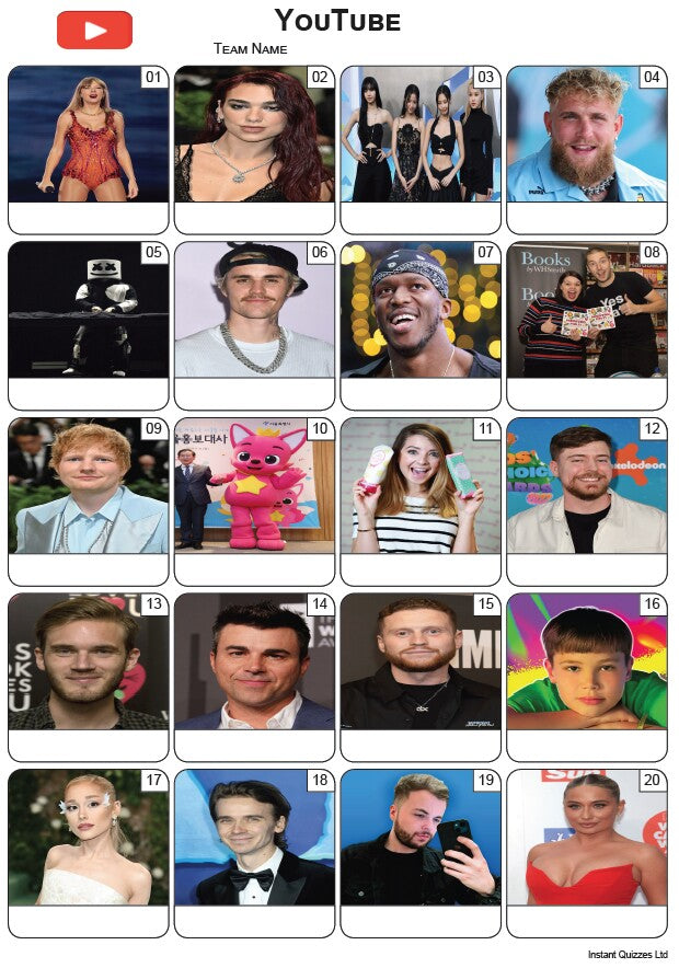 YouTube Picture Quiz - PR2491