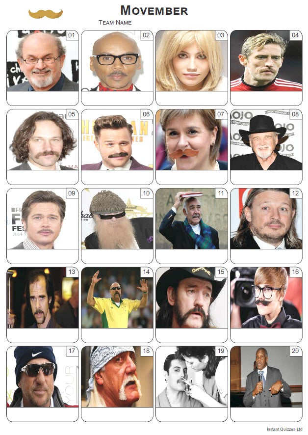 Movember Picture Quiz - PR2515