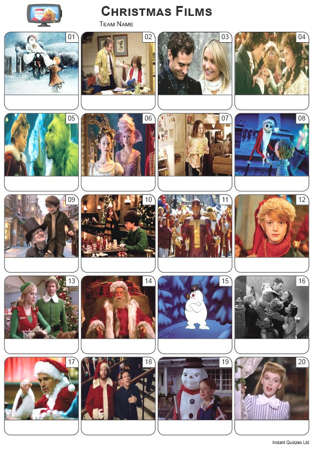 Christmas Films Picture Quiz - PR5220