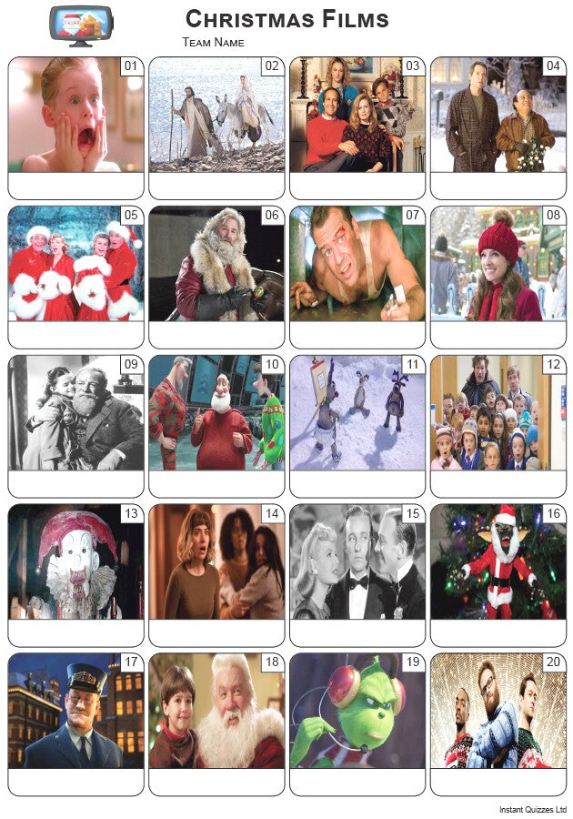 Christmas Films Picture Quiz - PR5221
