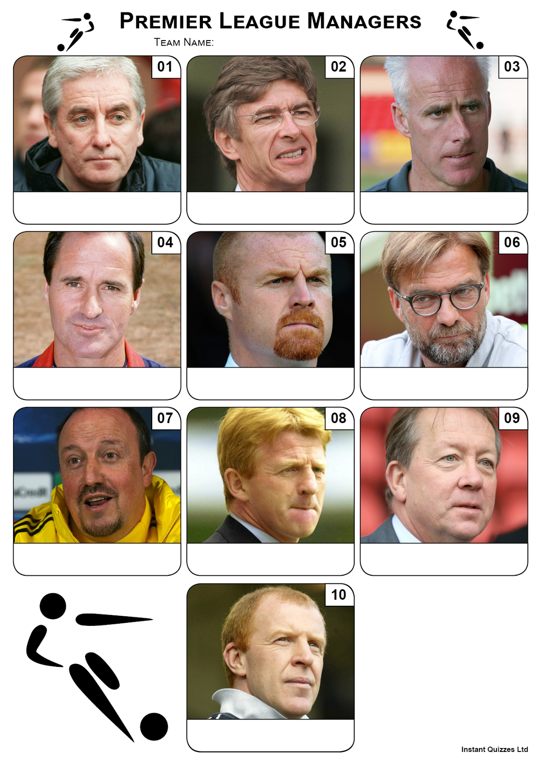 Premier League Managers Mini Picture Quiz - Z3036