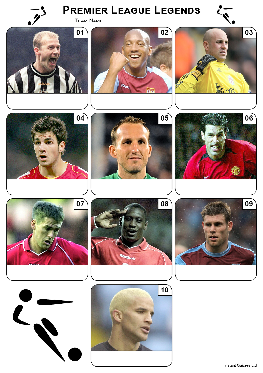 Premier League Football Legends Mini Picture Quiz - Z3047