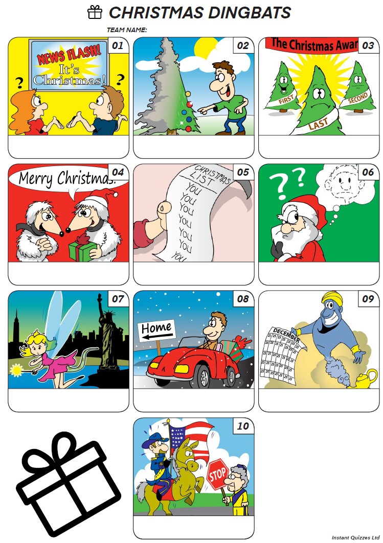 z3097christmassongdingbats christmas dingbats picture quiz - 10 christmas songs to identify