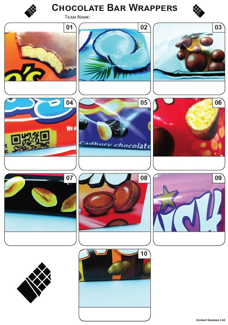 Chocolate Bar Wrappers - Z3131