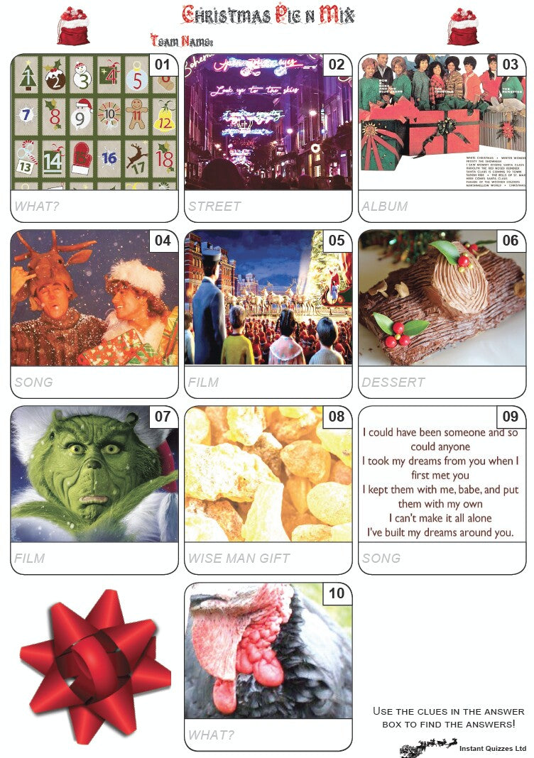 Christmas Quiz Pack 25 - Easier Quiz Questions