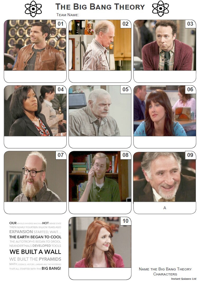 The Big Bang Theory Mini Picture Quiz - Z3184