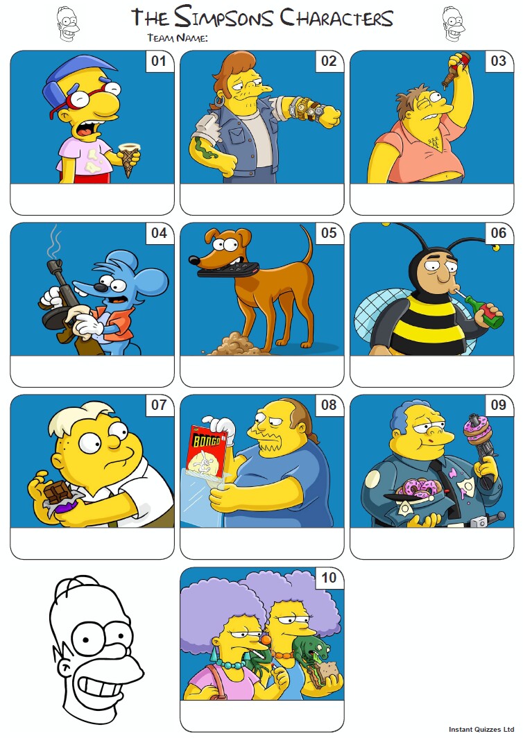 The Simpsons Mini Picture Quiz - Z3186