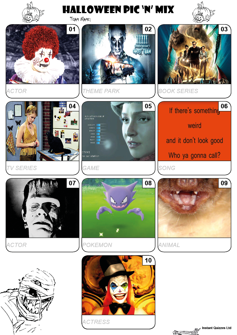 Halloween Pic 'n' Mix Mini Picture Quiz - Z3200
