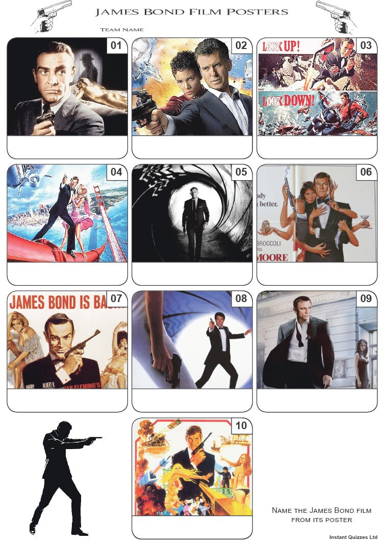 James Bond Film Posters Mini Picture Quiz - Z3244