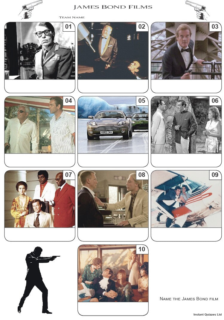 James Bond Films Mini Picture Quiz - Z3248