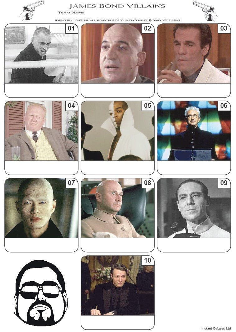 James Bond Villains Mini Picture Quiz - Z3249