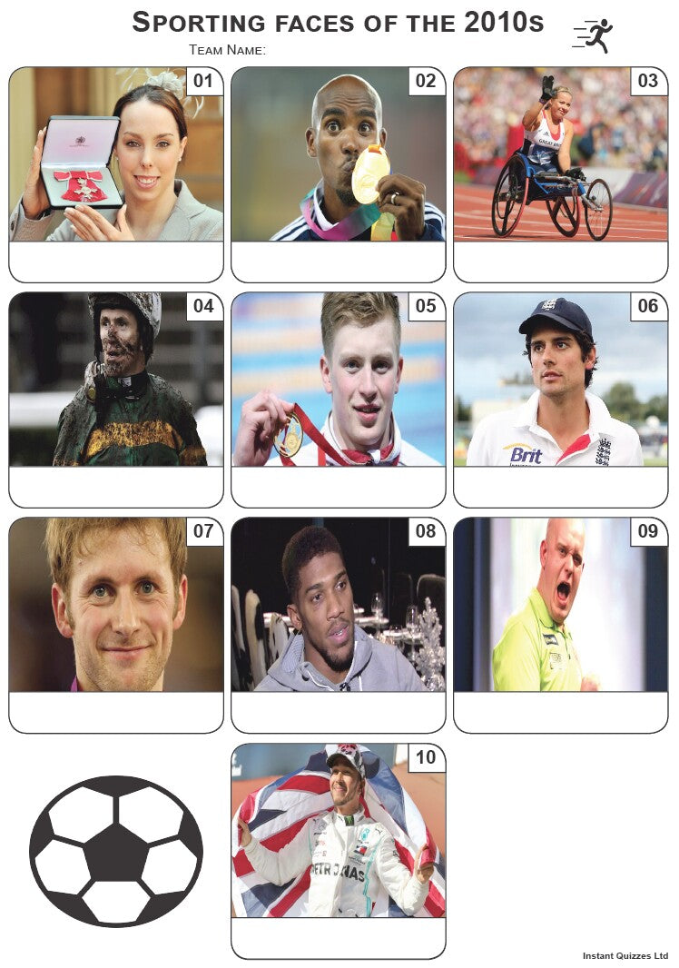 Sporting Faces of the 2010s Mini Picture Quiz - Z3292