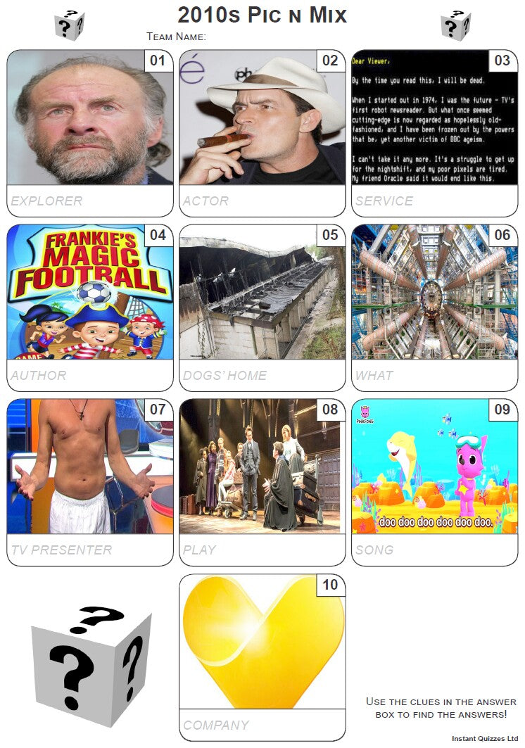 2010s Pic 'n' Mix Mini Picture Quiz - Z3297