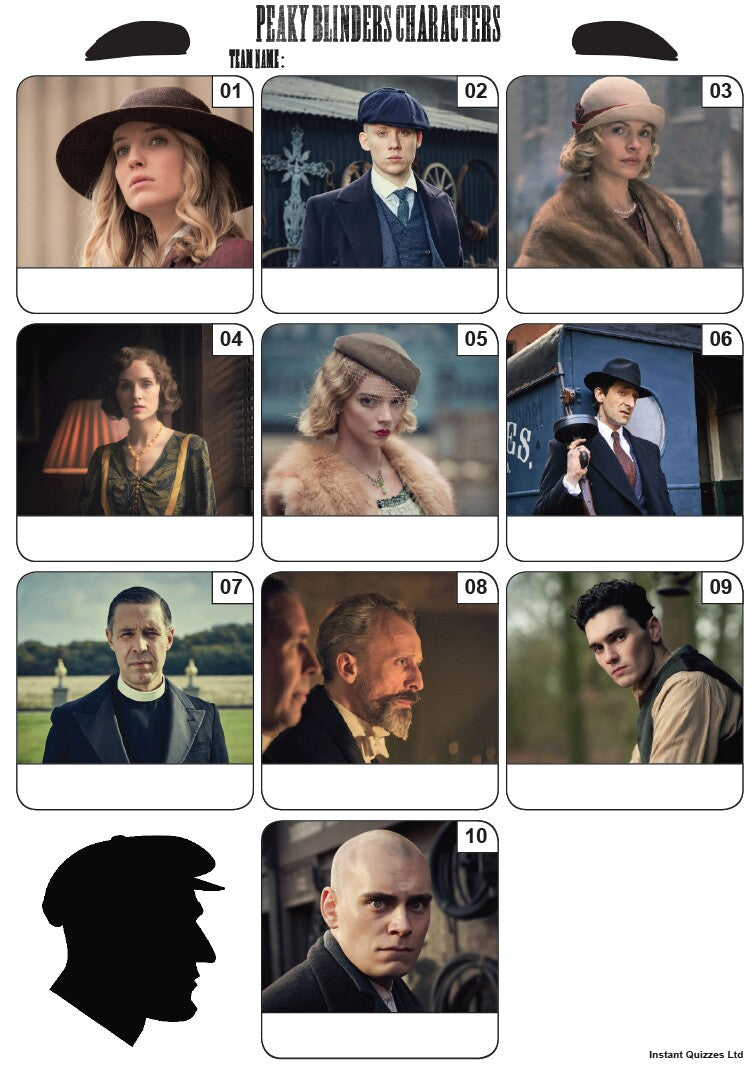 Peaky Blinders Quiz Pack