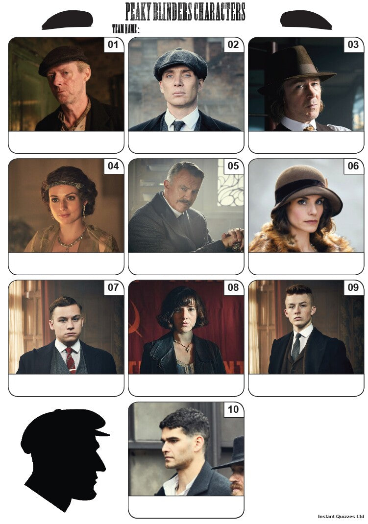 Peaky Blinders Mini Picture Quiz - Z3382