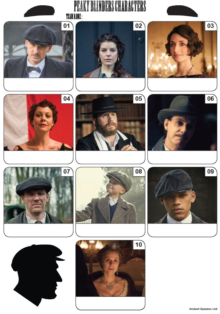 Peaky Blinders Mini Picture Quiz - Z3383