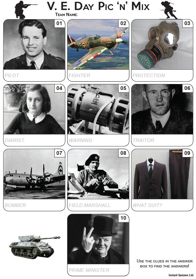 VE Day Pic 'n' Mix Mini Picture Quiz - Z3406