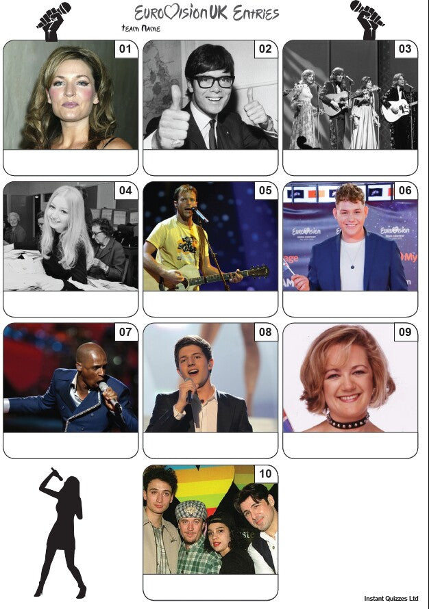 UK Eurovision Song Contest Mini Picture Quiz - Z3410