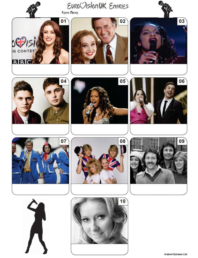 UK Eurovision Song Contest Mini Picture Quiz - Z3411