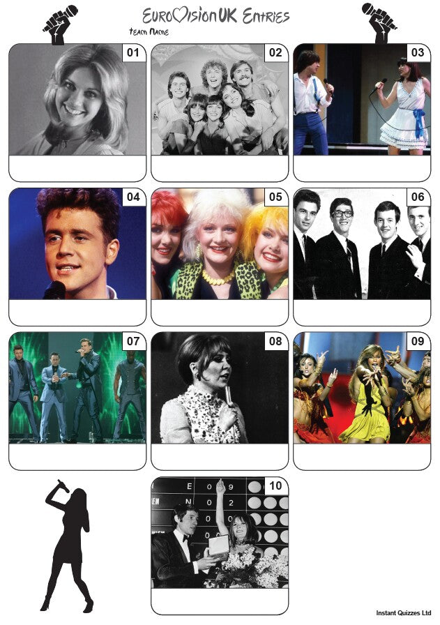 UK Eurovision Song Contest Mini Picture Quiz - Z3412