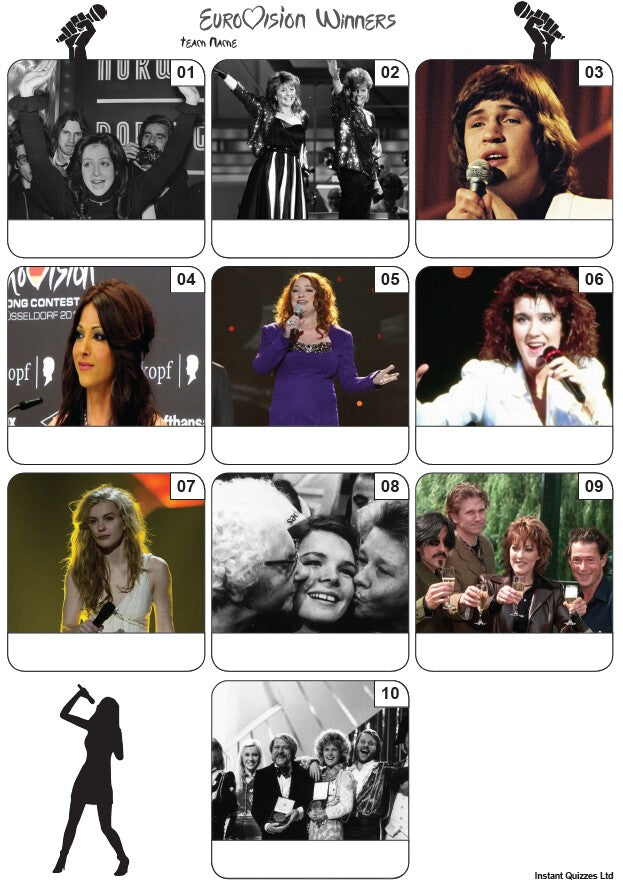 Eurovision Song Contest Winners Mini Picture Quiz - Z3414