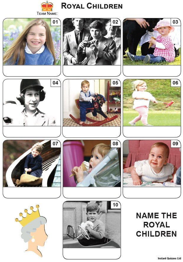 Royal Children - Mini Picture Quiz Z3787