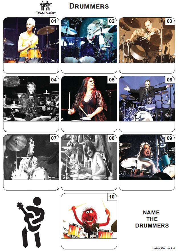 Drummers - Mini Picture Quiz Z3794