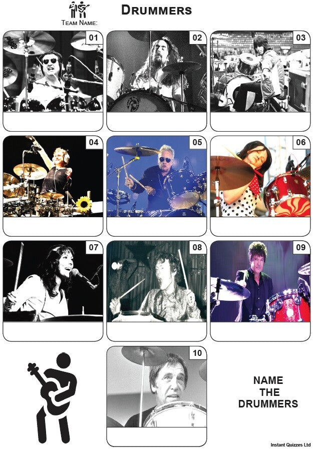 Drummers - Mini Picture Quiz Z3795