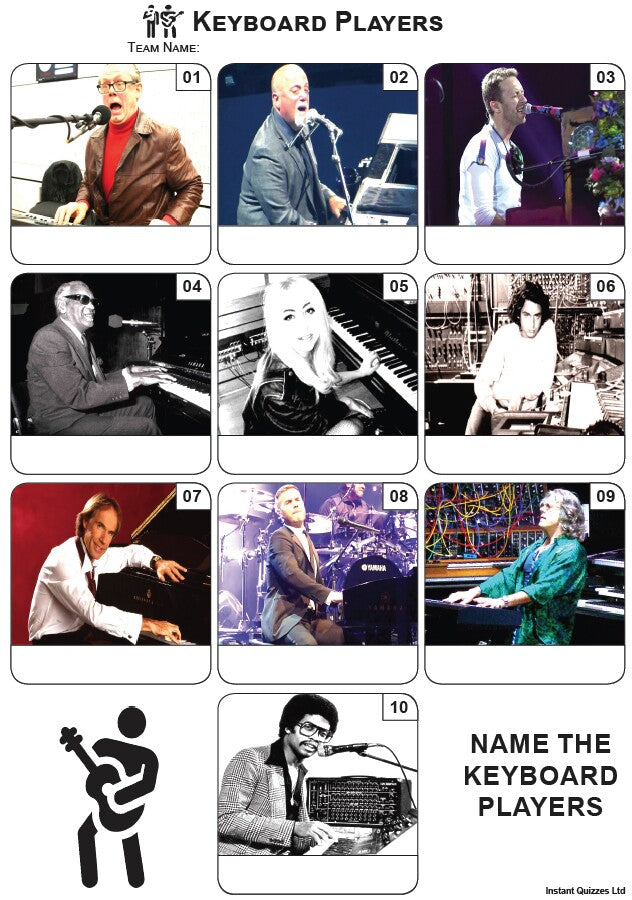 Keyboard Players - Mini Picture Quiz Z3798
