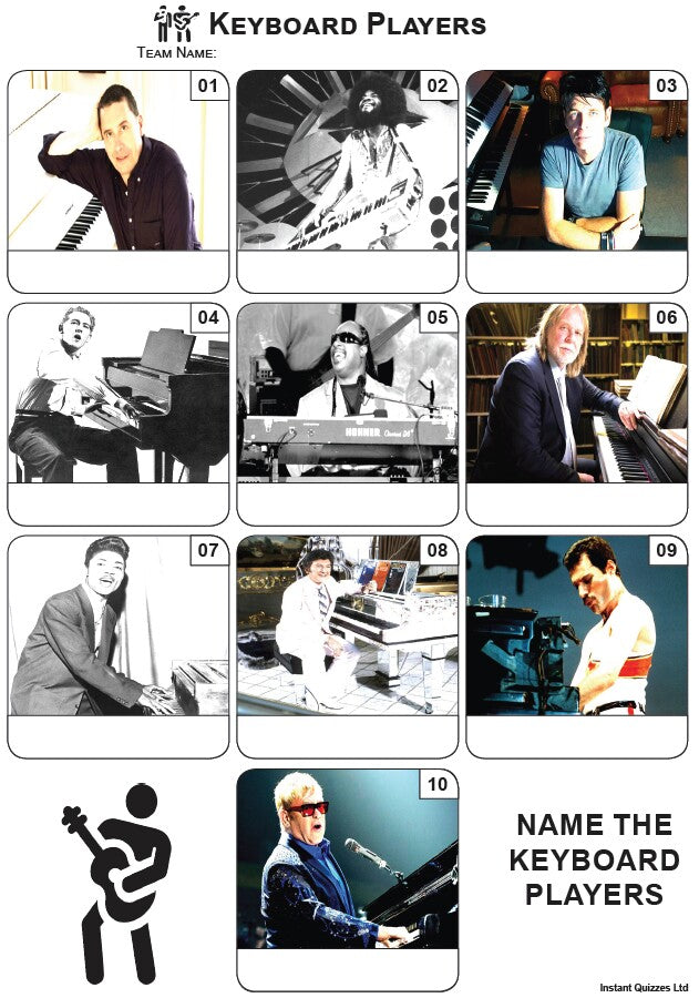 Keyboard Players - Mini Picture Quiz Z3799