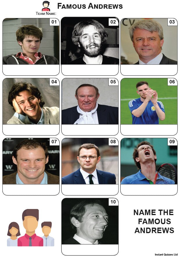 Famous Andrews Mini Picture Quiz - Z3851