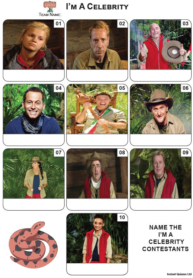 I'm A Celebrity Mini Picture Quiz - Z3862