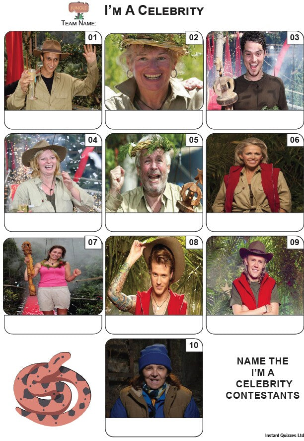 I'm A Celebrity Mini Picture Quiz - Z3863