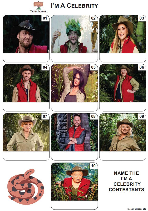 I'm A Celebrity Mini Picture Quiz - Z3864