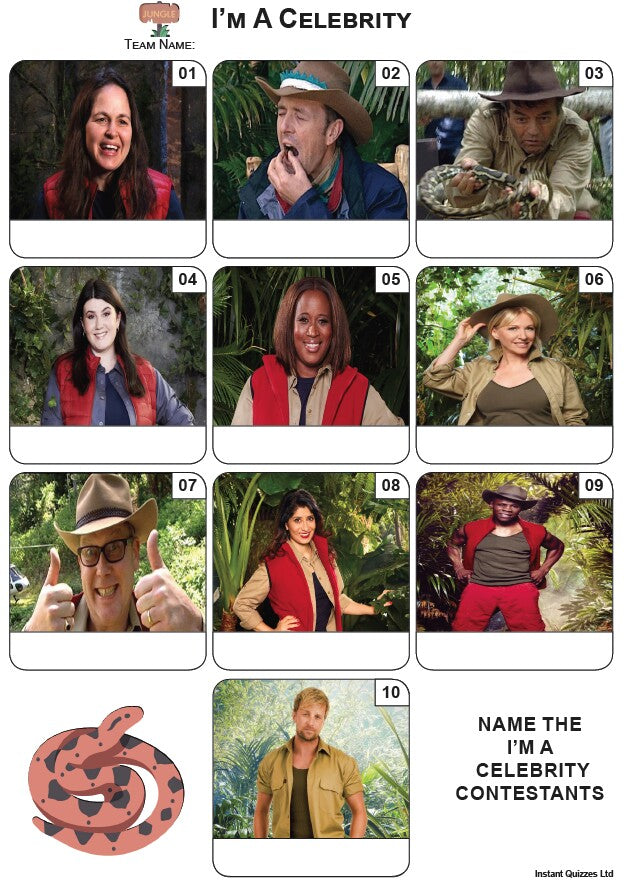 I'm A Celebrity Mini Picture Quiz - Z3865