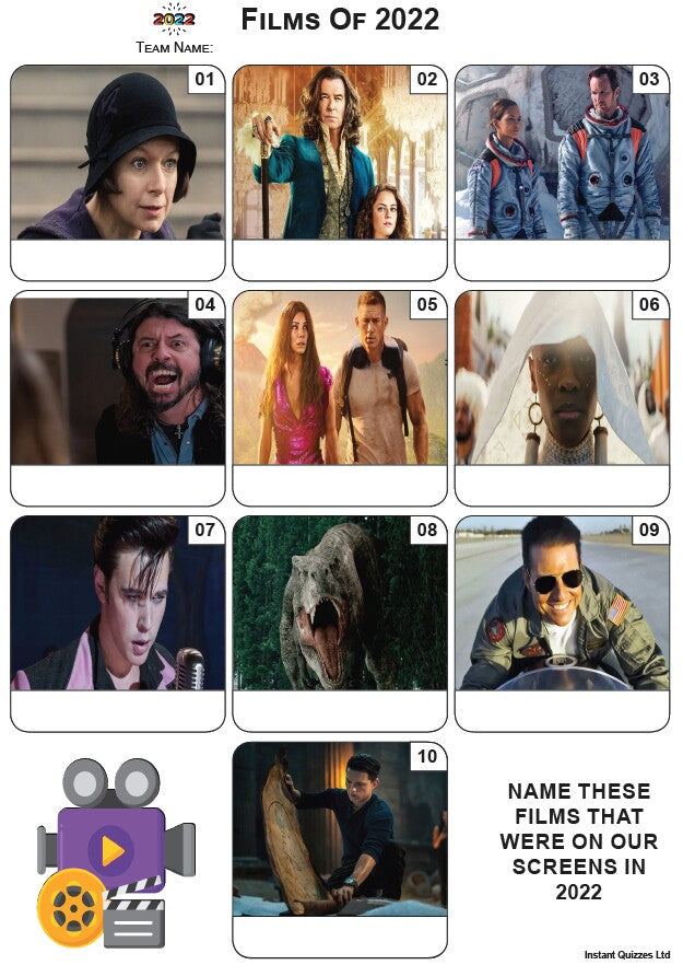 Films of 2022 - Mini Picture Quiz Z3875