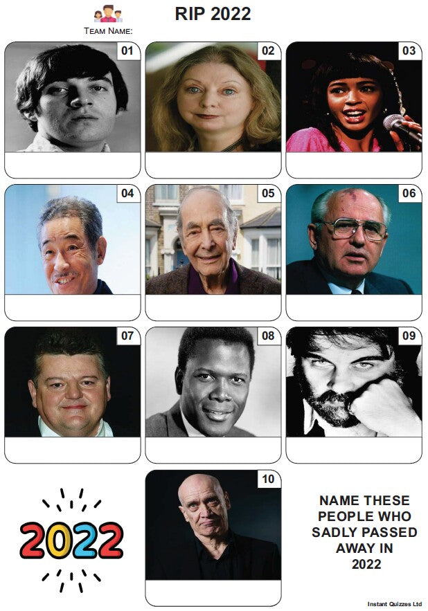 RIP 2022 - Mini Picture Quiz Z3883