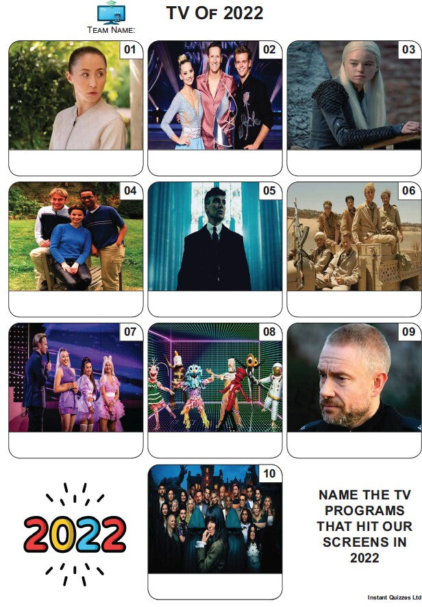 TV of 2022 - Mini Picture Quiz Z3888