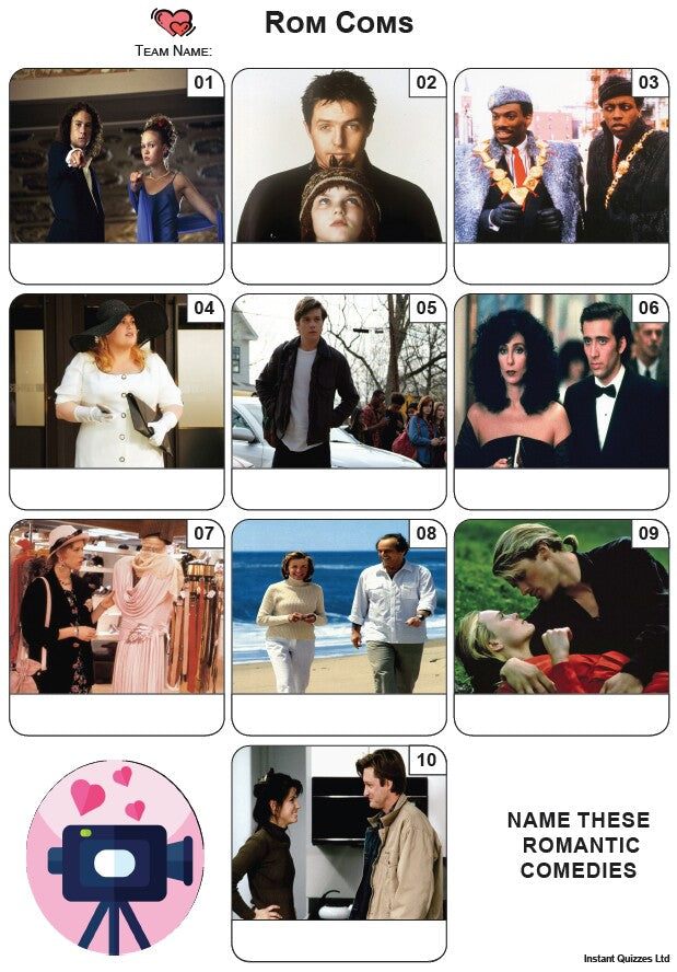 Rom Coms Mini Picture Quiz - Z3904