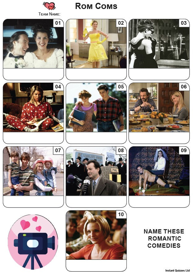 Rom Coms Mini Picture Quiz - Z3906