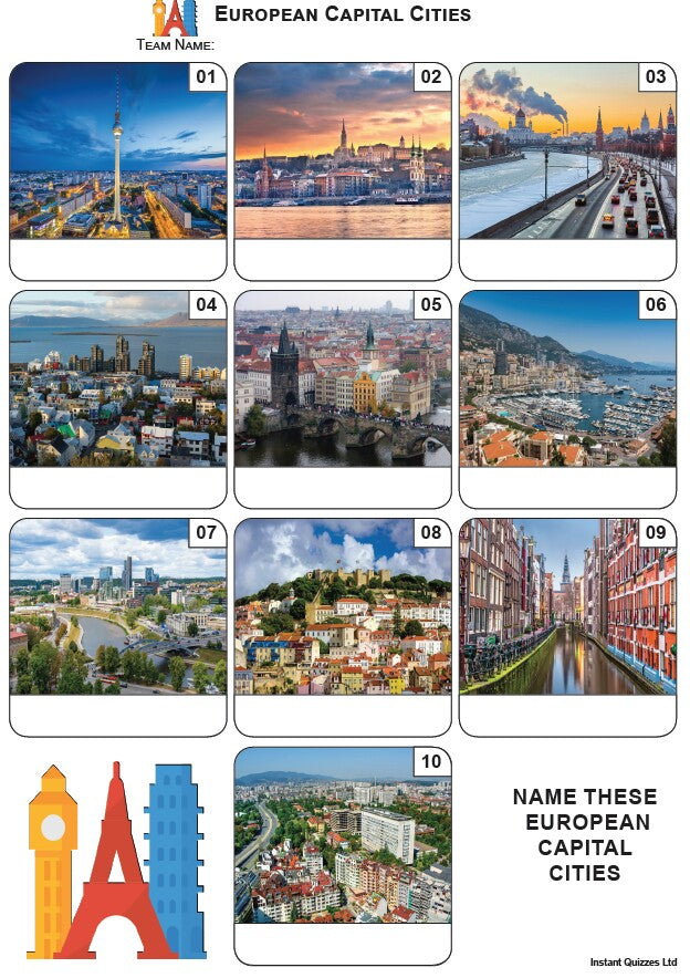 European Capital Cities Mini Picture Quiz - Z3908