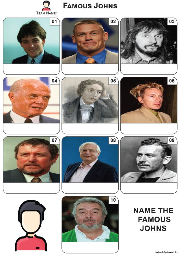 Famous Johns Mini Picture Quiz - Z3914