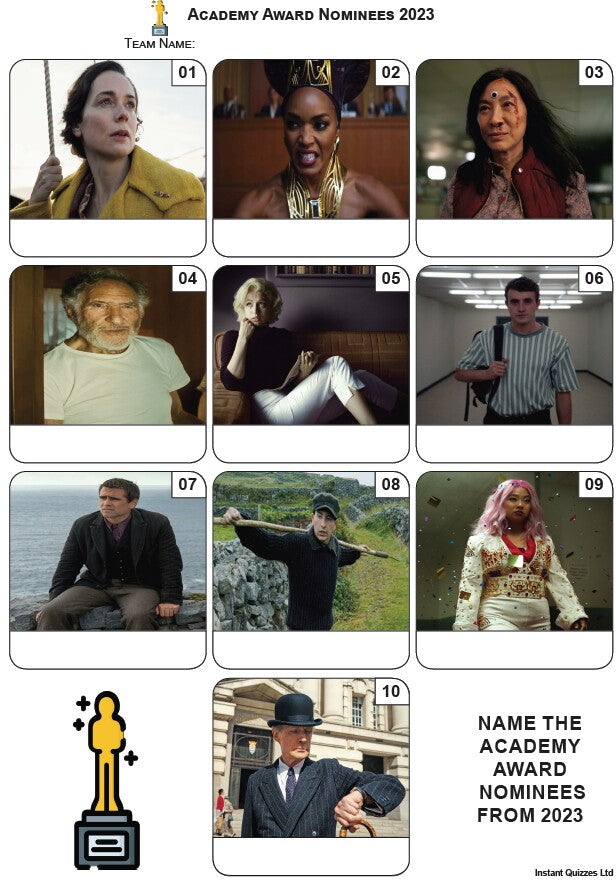 Academy Award Nominees 2023 Mini Picture Quiz - Z3916