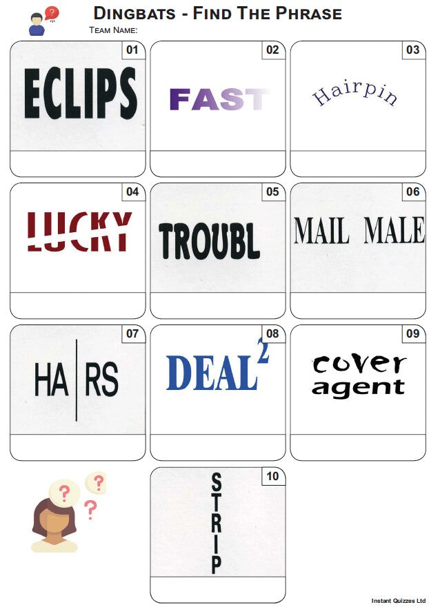 Dingbats Mini Picture Quiz - Z3954